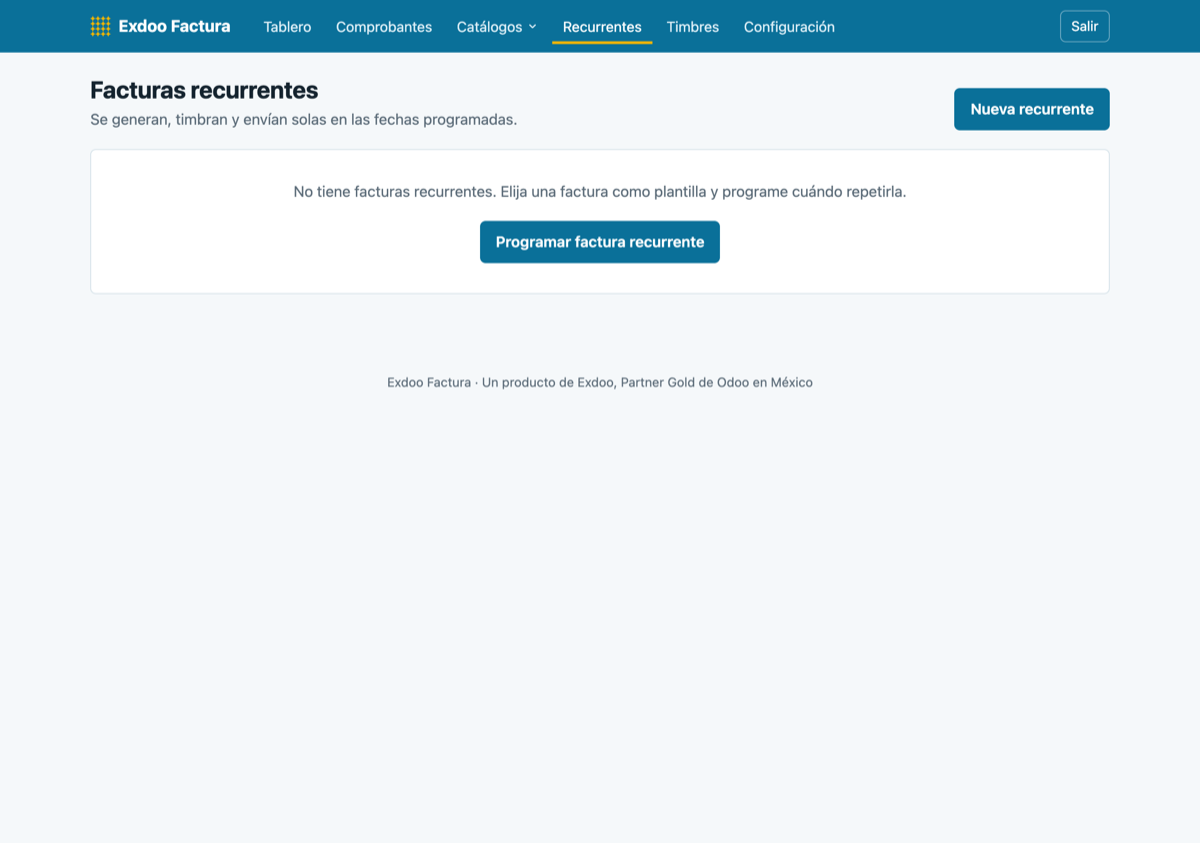 Facturas recurrentes programadas que se timbran y envían solas